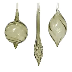 Decoris Kerstballen|Kerstdecoratie>Hanger pegel glas groen 13 cm