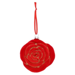 Kerstdecoratie|Kerstballen>Hanger roos rood 9 x 8 cm