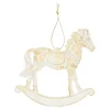 Kerstdecoratie|Kerstballen>Hanger schommelpaard goud 11 x 10 cm