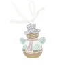 Kerstdecoratie|Kerstballen>Hanger sneeuwman gingerbread 9 cm