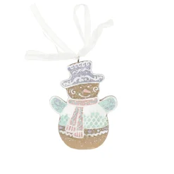 Kerstdecoratie|Kerstballen>Hanger sneeuwman gingerbread 9 cm