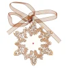 Kerstballen|Kerstdecoratie>Hanger sneeuwvlok gingerbread wit 8 cm