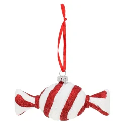Kerstdecoratie|Kerstballen>Hanger snoep rood wit 13 x 5 cm
