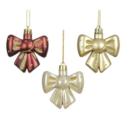 Kerstdecoratie|Kerstballen>Hanger strik 6 cm rood goud