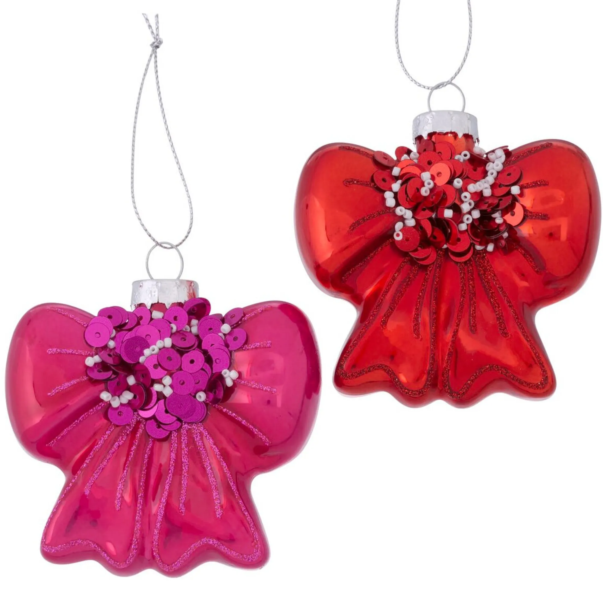 Boltze home Kerstdecoratie|Kerstballen>Hanger strik Bowa 8cm