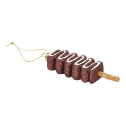 Kerstdecoratie|Kerstballen>Hanger suikerspin chocolade 12 cm