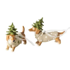 Boltze home Kerstdecoratie|Kerstballen>Hanger teckel Xander 10 x 8 cm