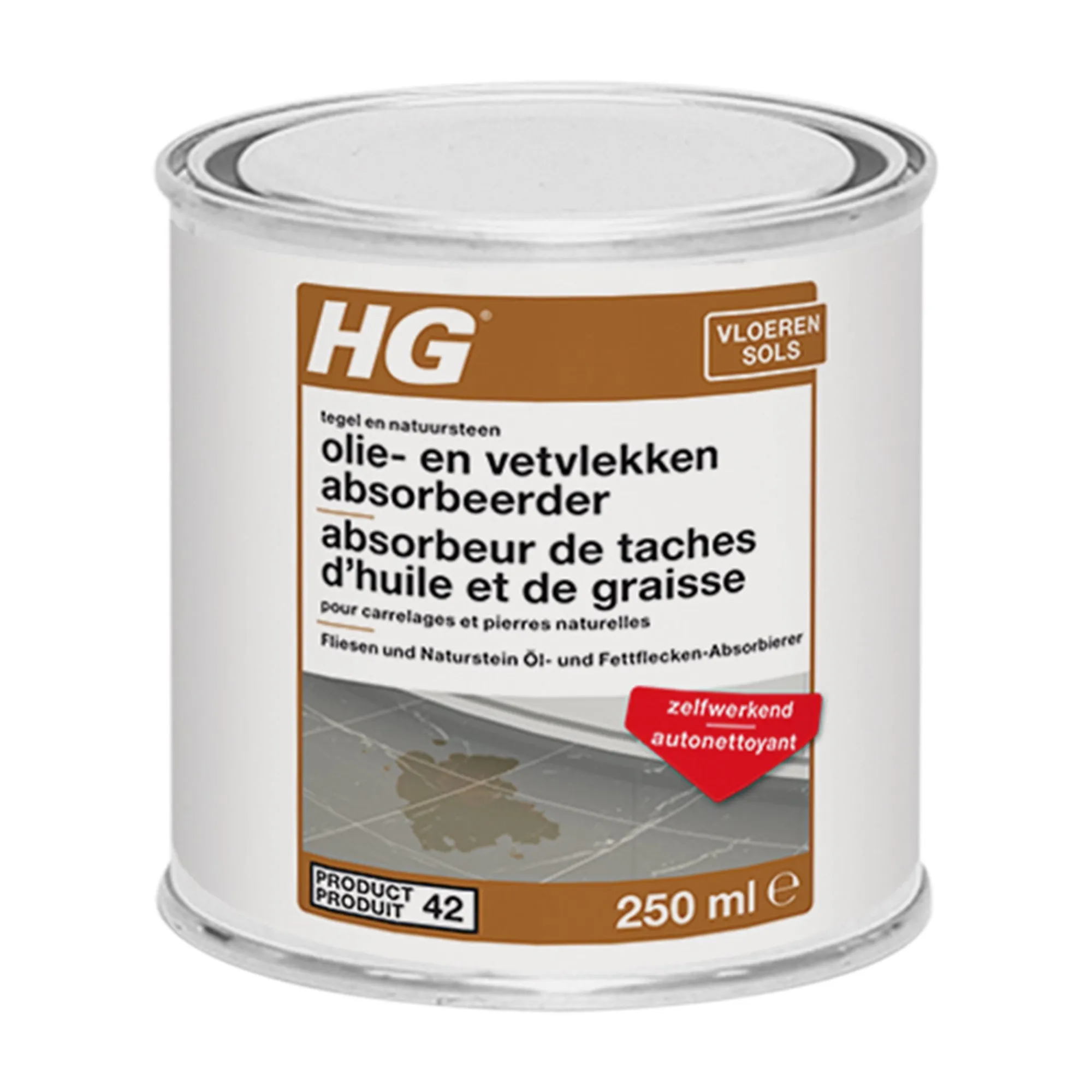 HG Schoonmaken>tegel- en natuursteen olie- en vetvlekken absorbe...