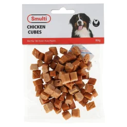 Smulti Hondensnacks>Hondensnack kip cubes 80G