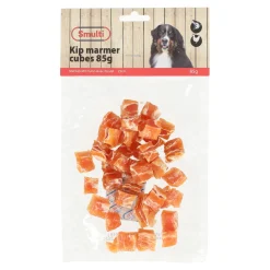 Smulti Hondensnacks>Hondensnack kip marmer cubes 85g
