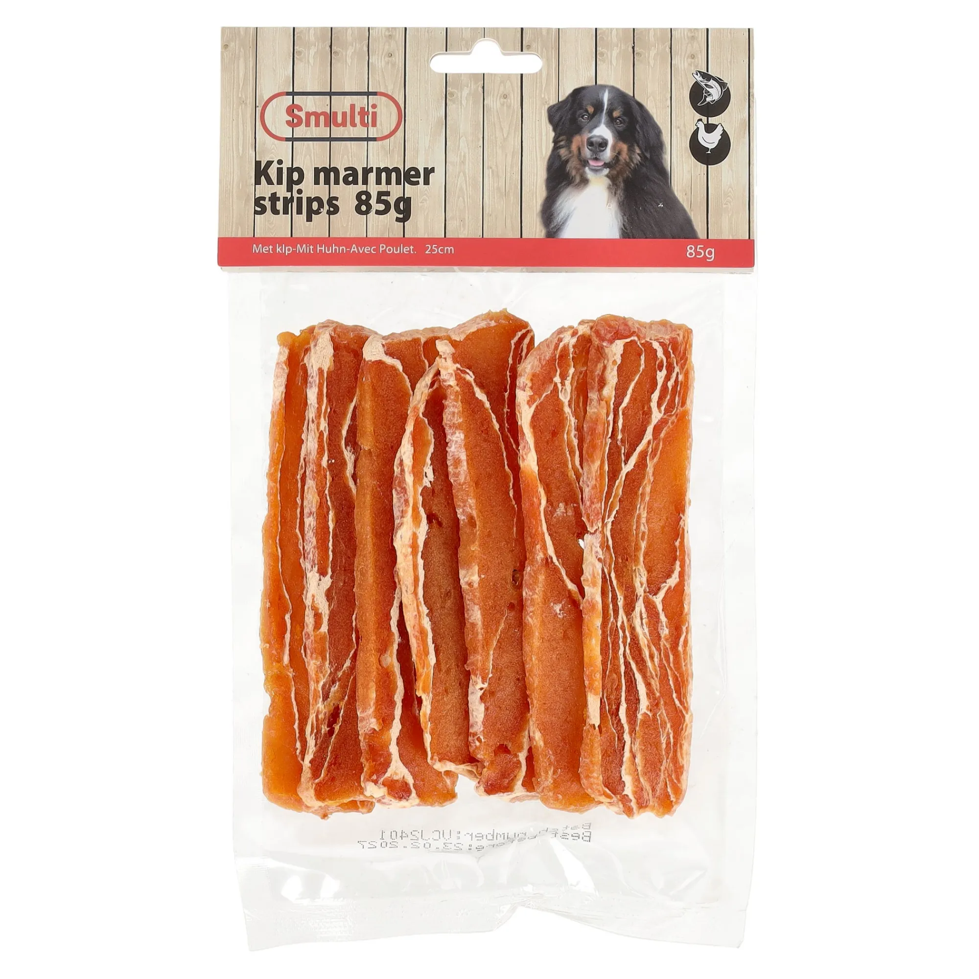 Smulti Hondensnacks>Hondensnack kip marmer strips 85g