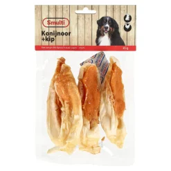 Smulti Hondensnacks>Hondensnack konijn oor+kip 85g