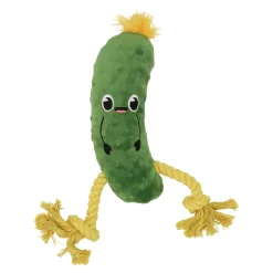 Friendly Pet Hondenspeelgoed>Hondenspeelgoed Augurk+touw groen 30cm
