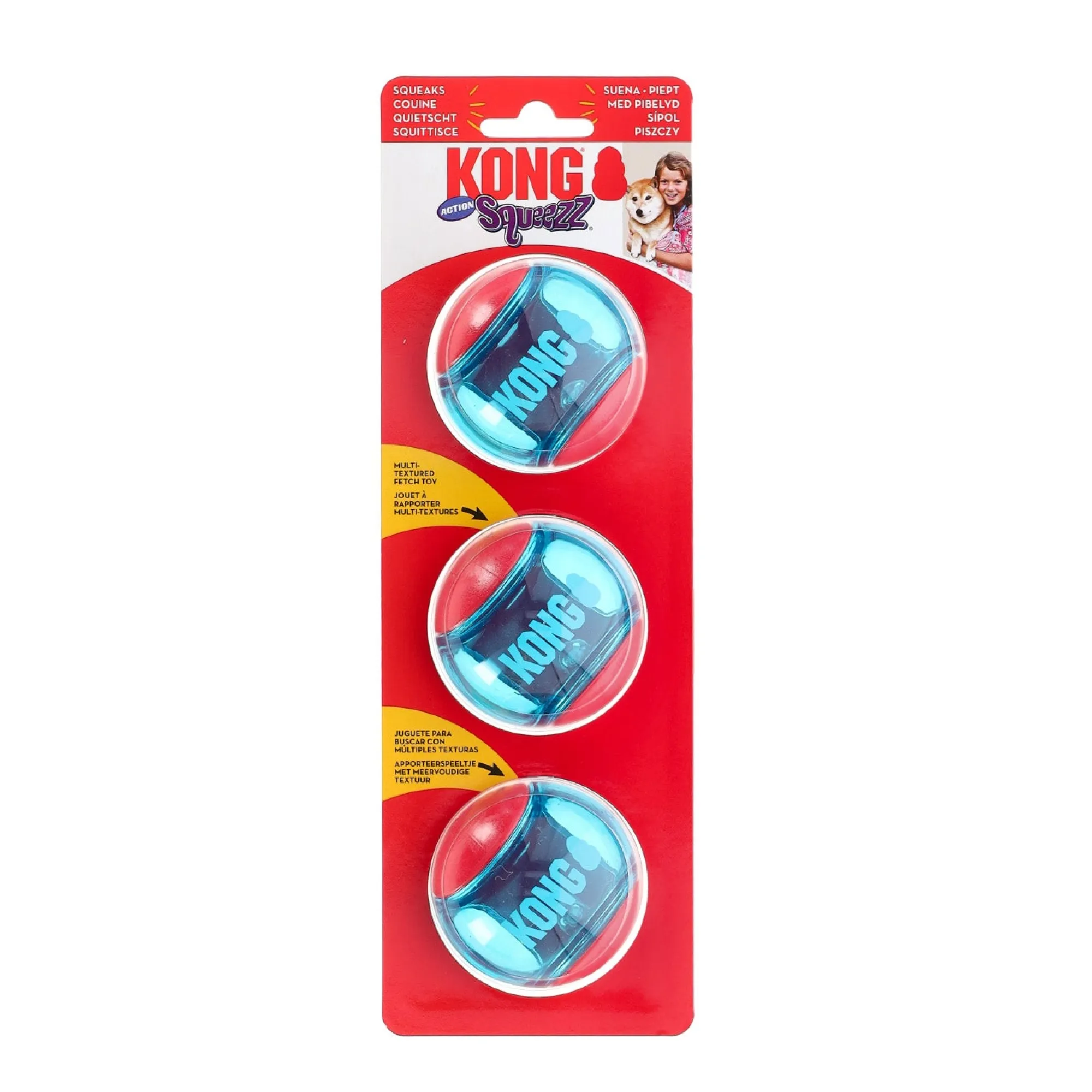 Kong Hondenspeelgoed>Hondenspeelgoed squeez action M 3st