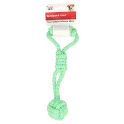 Friendly Pet Hondenspeelgoed>Hondenspeelgoed touw+bal gr/bl 33cm