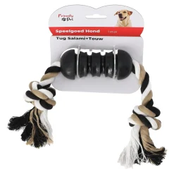 Friendly Pet Hondenspeelgoed>Hondenspeelgoed tug salami + touw