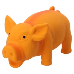 Friendly Pet Hondenspeelgoed>Hondenspeelgoed varken latex 16cm oranje
