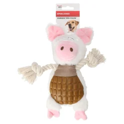 Friendly Pet Hondenspeelgoed>Hondenspeelgoed varken TPR + touw