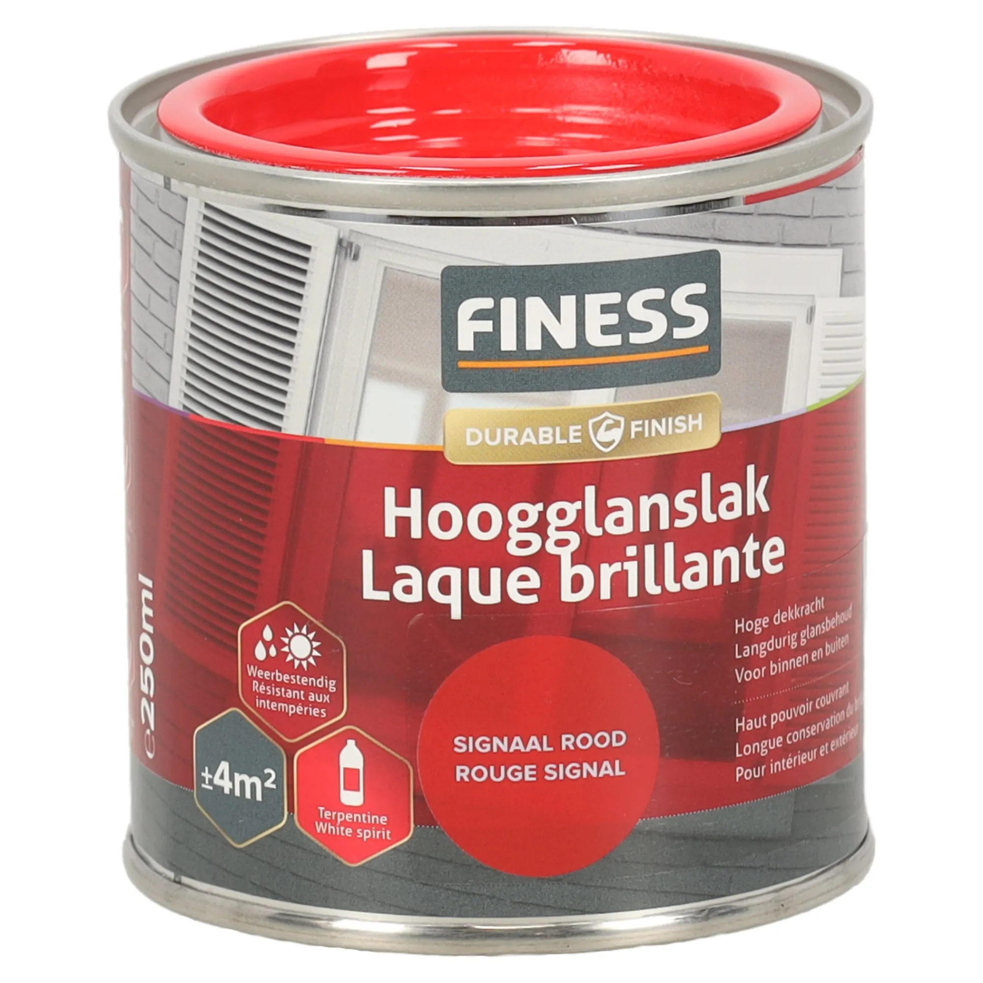 Finess Lakken>Hoogglans signaal rood 1431 250ml