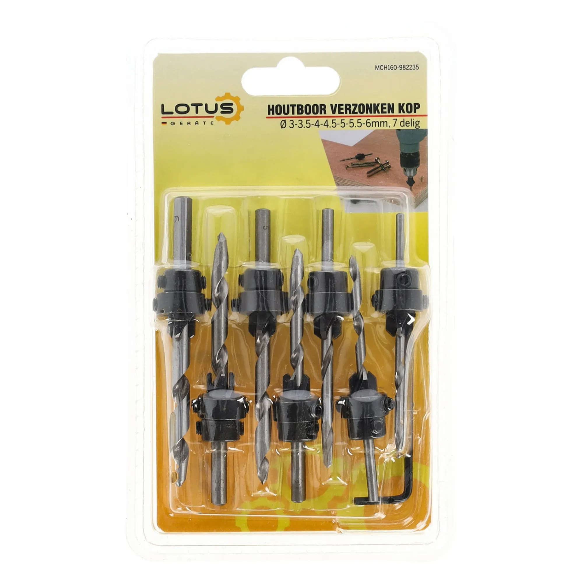 Lotus Toebehoren Elektrisch Gereedschap>Houtboor verzonken kop 7-delig