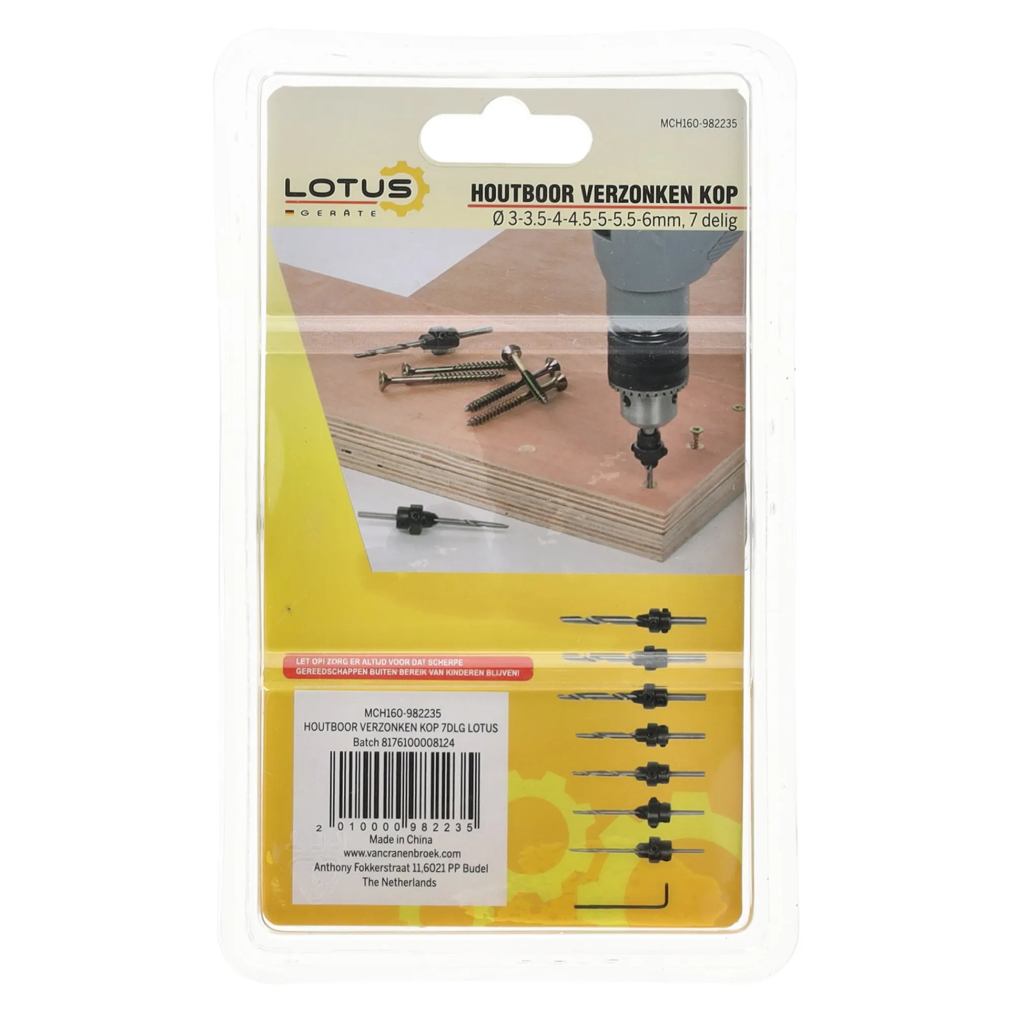 Lotus Toebehoren Elektrisch Gereedschap>Houtboor verzonken kop 7-delig