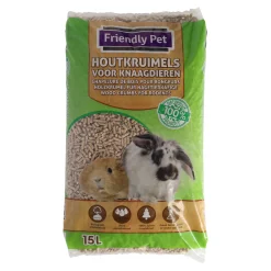 Friendly Pet Bodembedekking Kooi>Houtkorrel kleindier 15L FP
