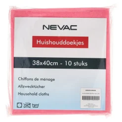 Nevac Schoonmaken>Huishouddoek 38 x 40 cm roze 10st