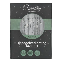 O'malley Kerstverlichting>Ijspegel verlichting slow flash 640 LED warm wit