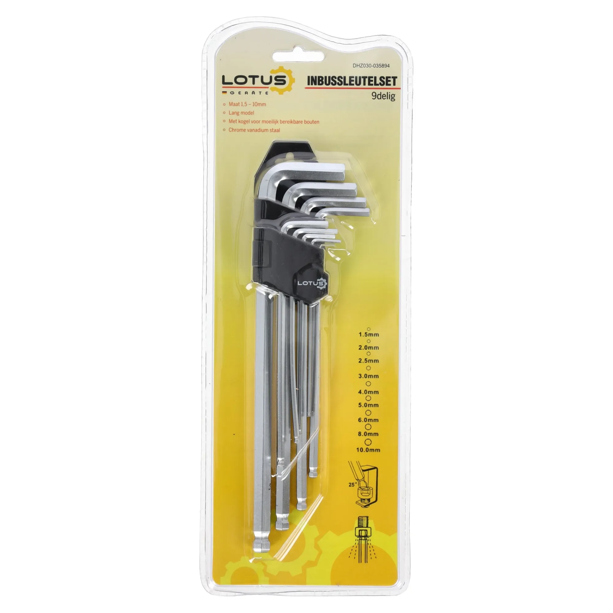 Lotus Handgereedschap>Inbussleutleset kogel lang 9-delig