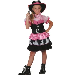 Van Cranenbroek Kinderkostuums>Jurk Cowgirl roze 92