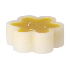Decoris Kaarsen>Kaars bloem geel 12 x 4 cm
