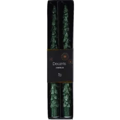 Decoris Kerstdecoratie>Kaars diner boom 25 cm groen 2st.