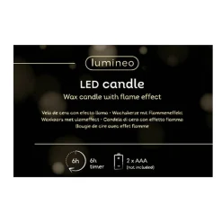 Lumineo Kerstdecoratie|Kaarsen>Kaars led glitter goud 11 cm