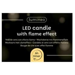 Lumineo Kaarsen|Kerstdecoratie>Kaars led glitter goud 15 cm