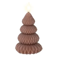 Lumineo Kerstdecoratie>Kaars led kerstboom bruin 10 cm