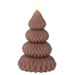 Lumineo Kerstdecoratie>Kaars led kerstboom bruin 13 cm