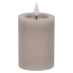 O'malley Kaarsen>Kaars rib melt LED 7 x 10 cm taupe