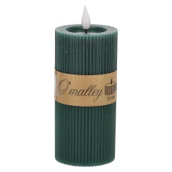 O'malley Kaarsen>Kaars rib melt LED 7 x 15 cm donkergroen