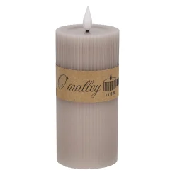 O'malley Kaarsen>Kaars rib melt LED 7 x 15 cm taupe