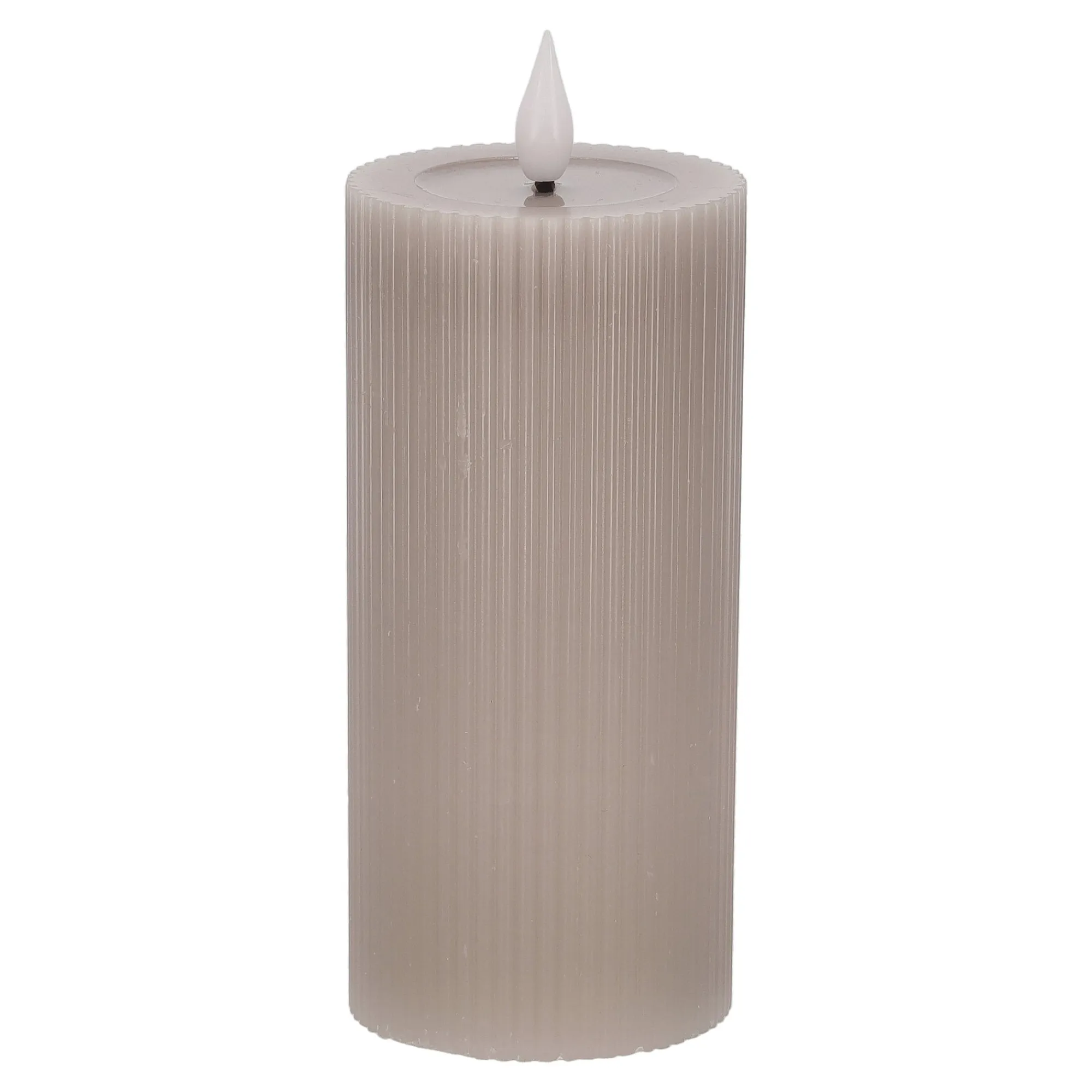 O'malley Kaarsen>Kaars rib melt LED 7 x 15 cm taupe