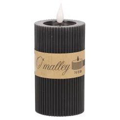 O'malley Kaarsen>Kaars rib melt LED 7 x 12 cm zwart