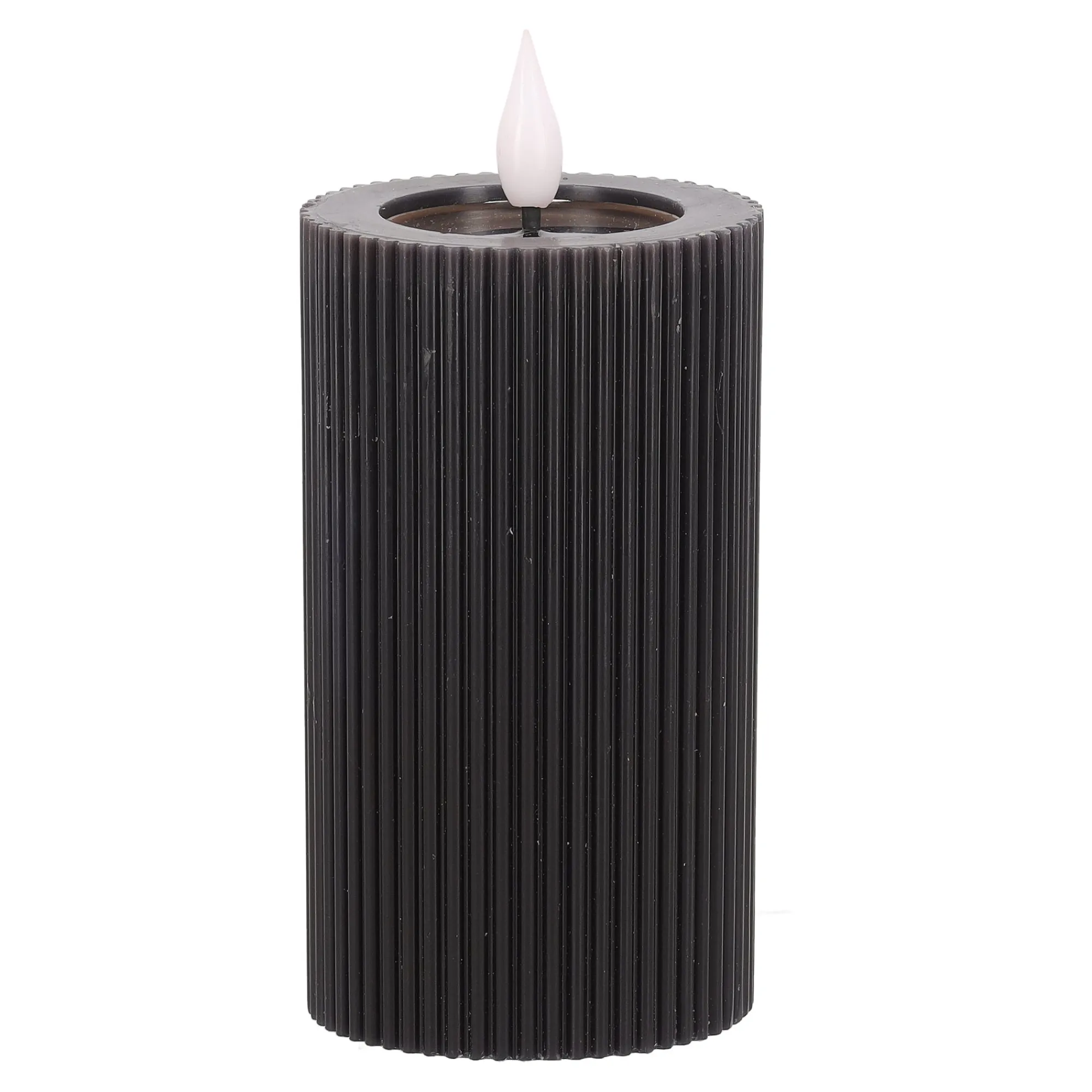 O'malley Kaarsen>Kaars rib melt LED 7 x 12 cm zwart