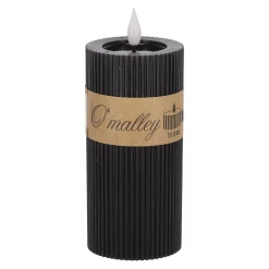 O'malley Kaarsen>Kaars rib melt LED 7 x 15 cm zwart