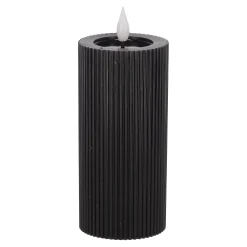 O'malley Kaarsen>Kaars rib melt LED 7 x 15 cm zwart