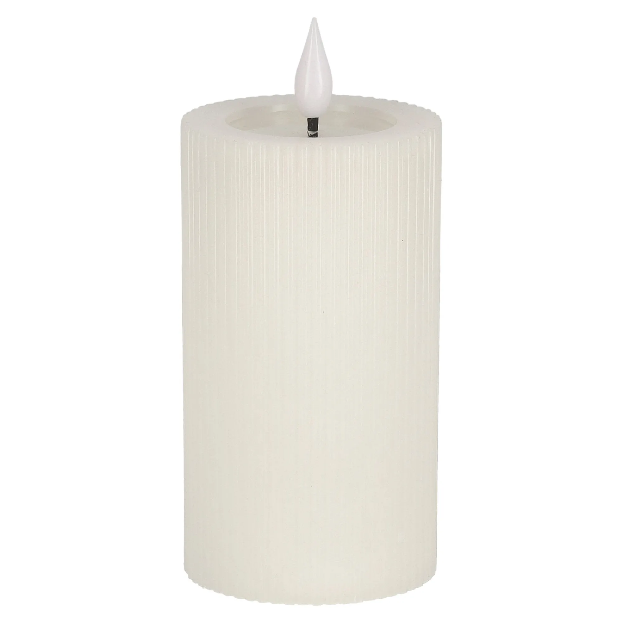 O'malley Kaarsen>Kaars rib melt LED 7 x 12 cm wit