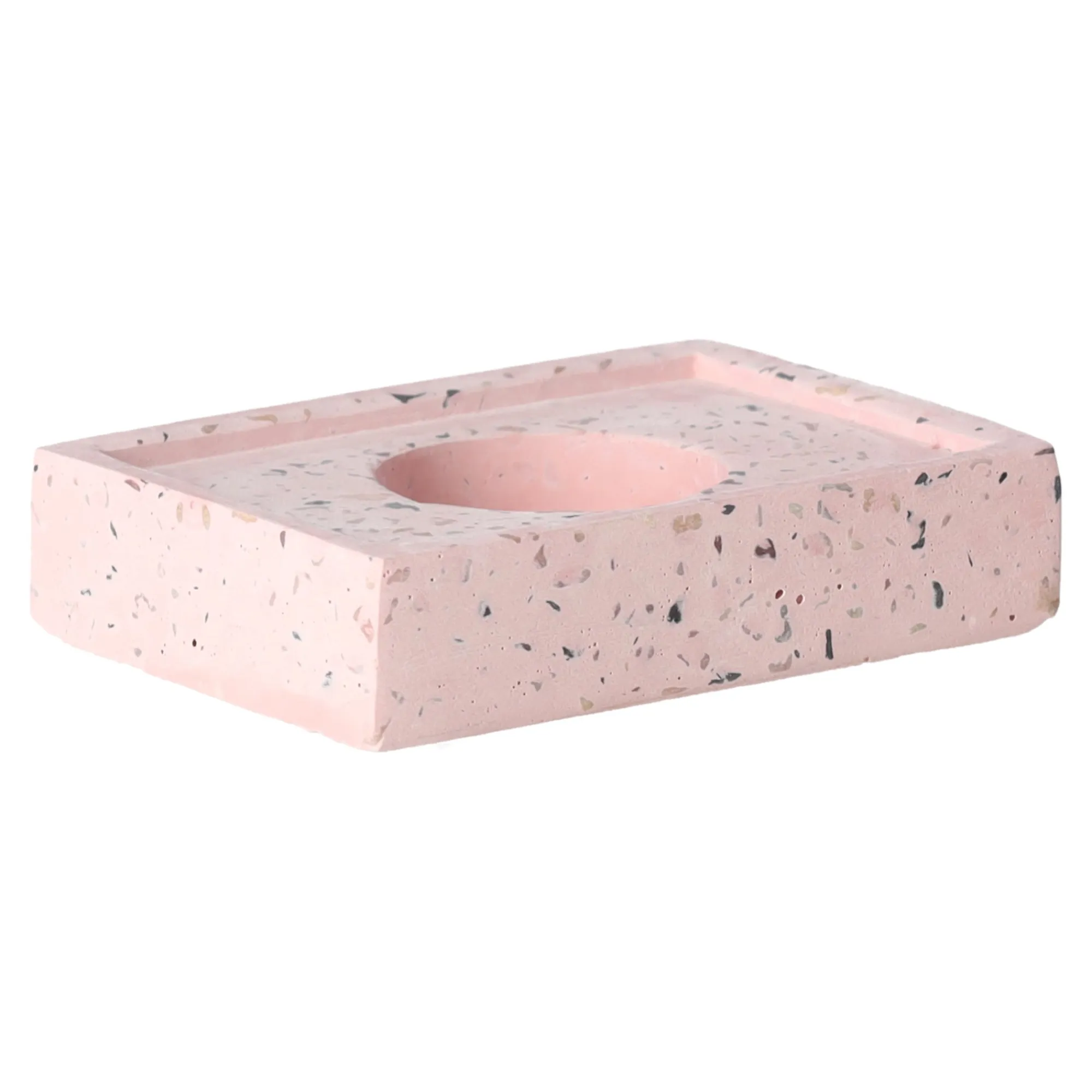 Natural Collections Kaarsen>Kaarshouder cement roze 10 x 7 x 2 cm