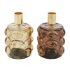 Natural Collections Woondecoratie>Kaarshouder glas bruin 8 x 12 cm 2 assorti