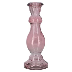 Natural Collections Kaarsen>Kaarshouder van glas 7 x 20 cm roze, 2 assorti