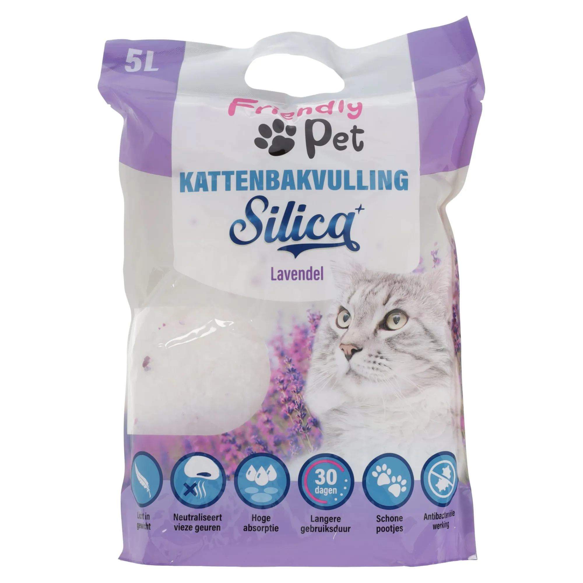 Friendly Pet Kattenbakvulling>Kattenbakvulling Silica 5L + lavendel