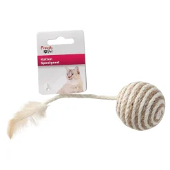 Friendly Pet Kattenspeeltjes>Kattenspeeltje Frits bal+veer+ratel D6cm FP